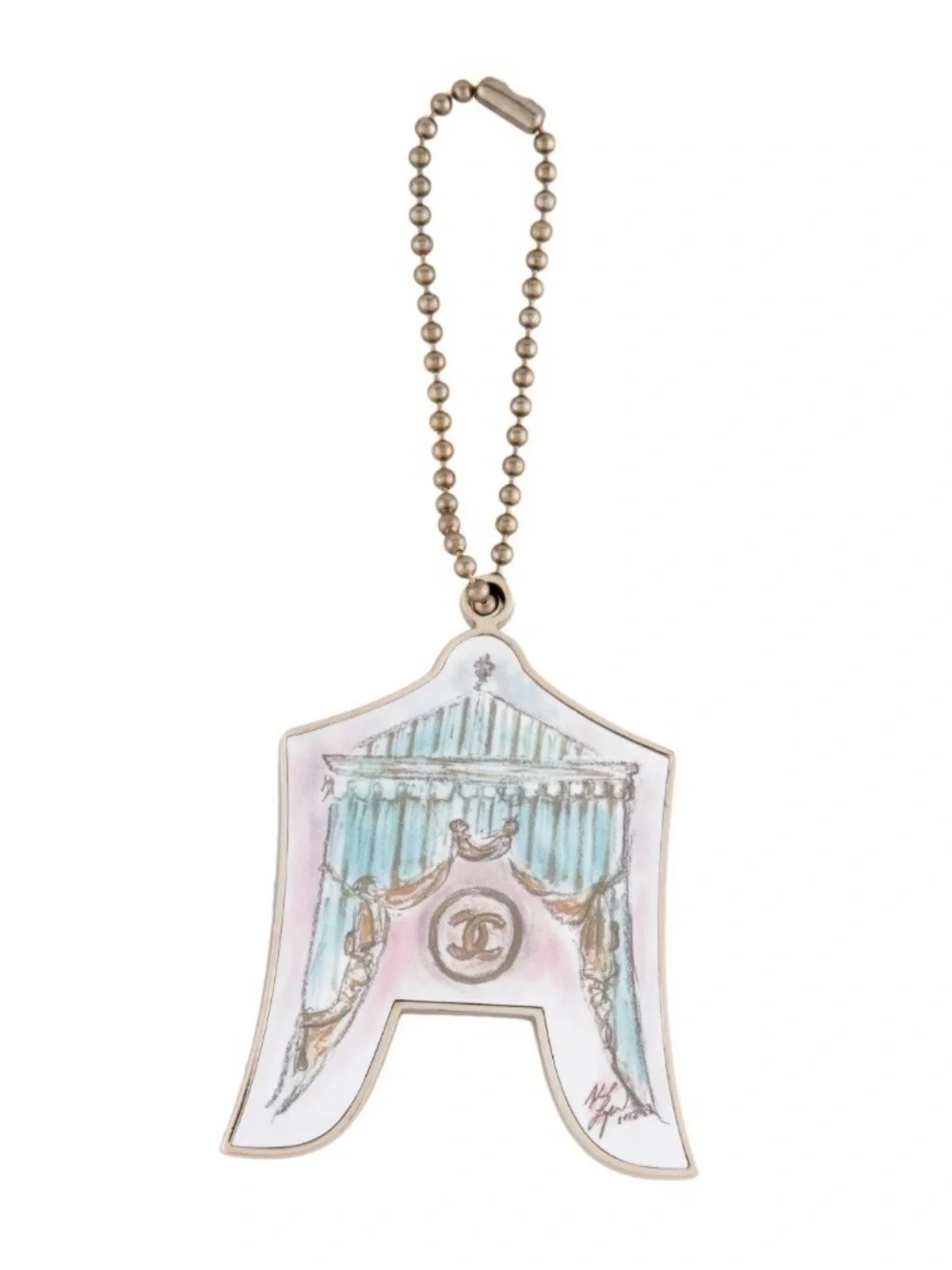 CHANEL Vintage Aqua Enamel Circus Bag Charm